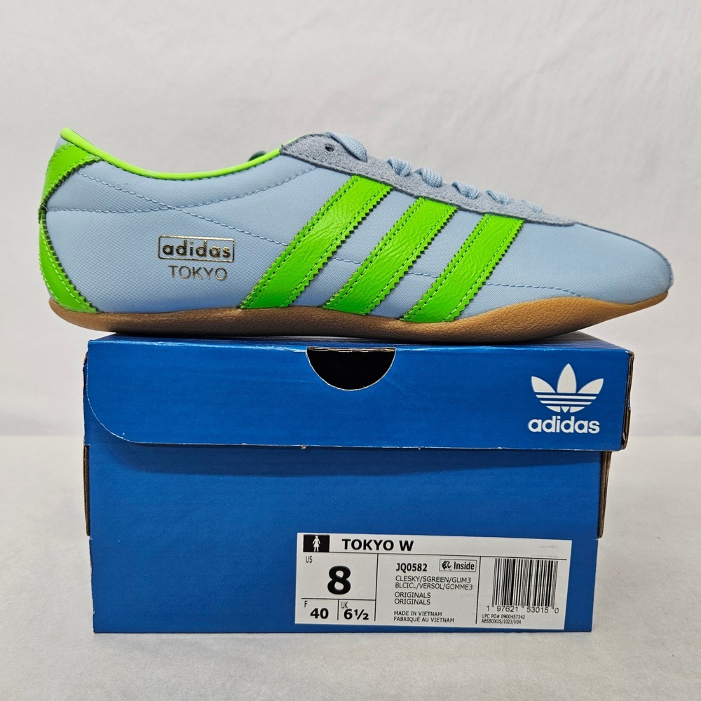 Adidas Tokyo Retro‎ Sneakers JQ0582 Clear Sky Solar Green Gum Women's Size 8